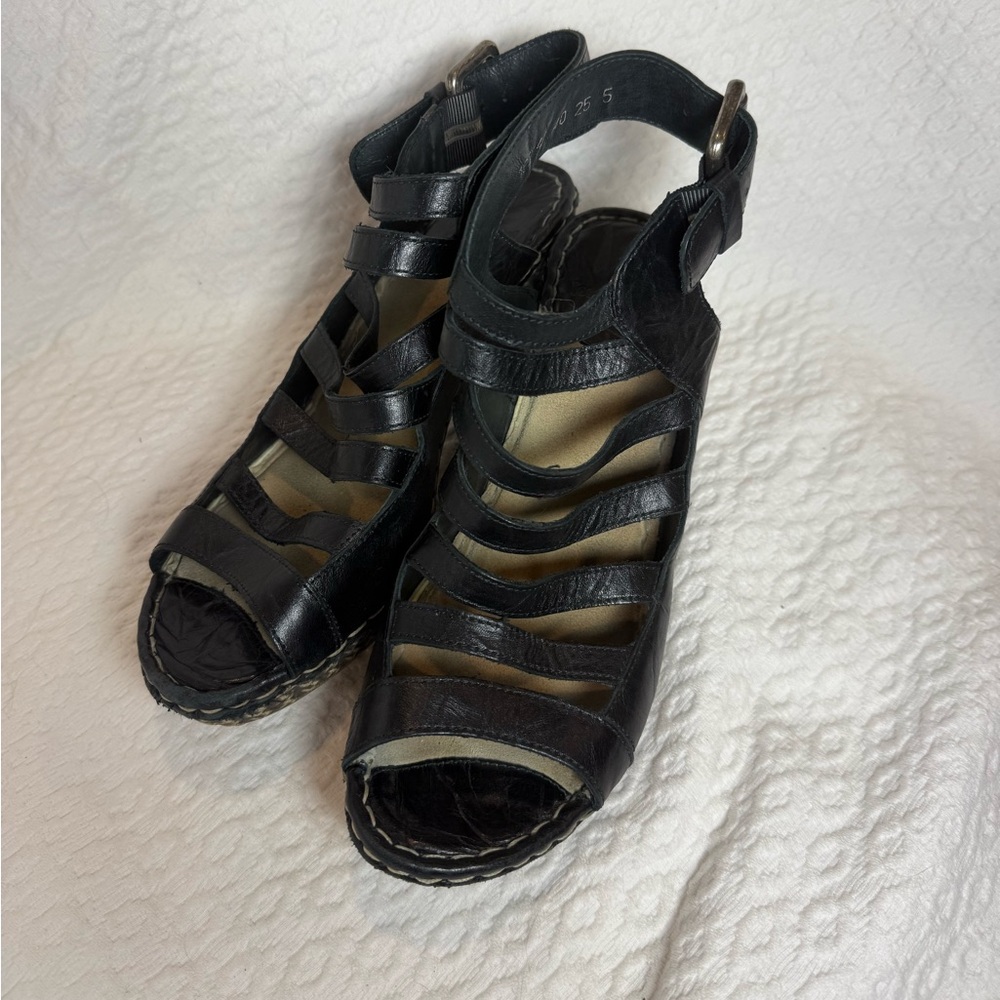 Women's Black Strappy Sandals Joesph seibel eu 40